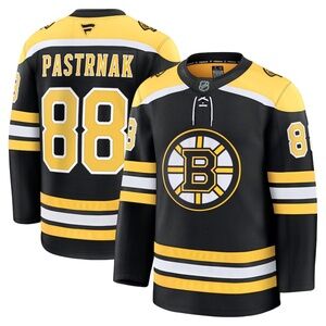 David Pastrnak Boston Bruins 2024 Fanatics Premium Home Jersey Black Men's XXL